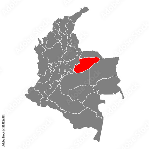 Casanare of Colombia map shape, travel web flat concept icon vector illustration .