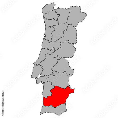 Beja of Portugal map shape, travel web flat concept icon vector illustration .