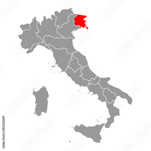 Italy map of Friuli Venezia Giulia symbol shape, travel web flat concept icon web vector illustration .