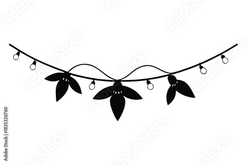fairy light string  vector icon silhouette illustr