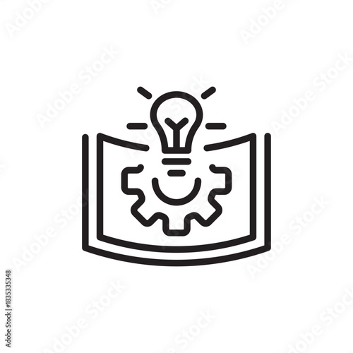 Lesson learned icon symbolizing acquired knowledge, process improvement, and documentation of insight, represent project management, continuous improvement, knowledge transfer, organizational learning