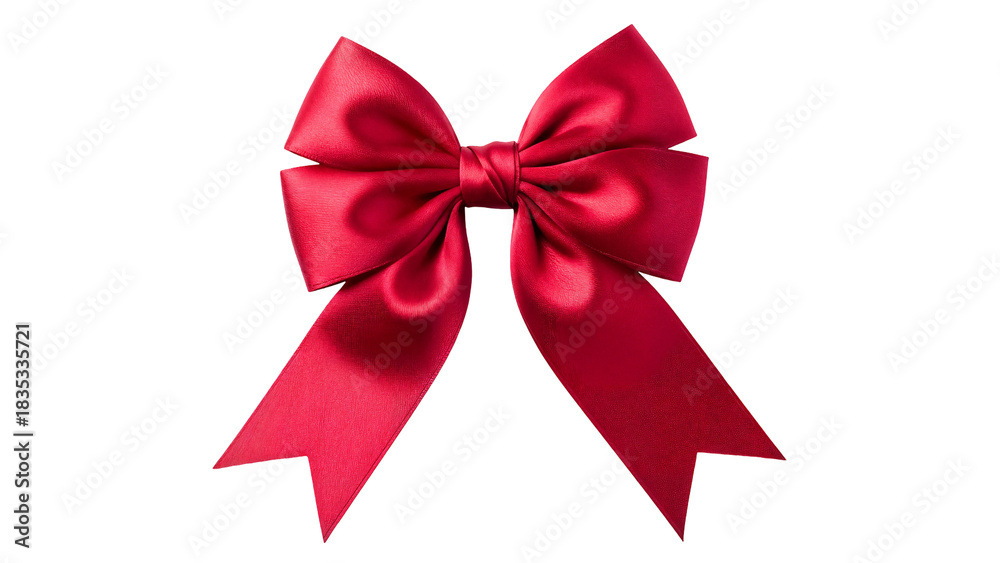 Naklejka premium Red ribbon bow for gift wrapping and decoration