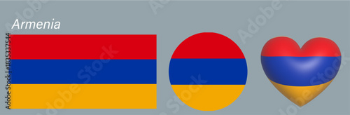 set of Armenia flag icon vector illustration 
