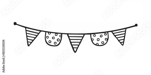 Doodle party bunting flags se...