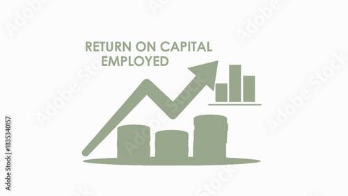 Return on Capital Employed Diagram with Upward Arrow and Bars