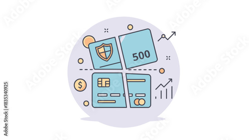 Fresh Produce Market Stall with Vendor in a Vector Graphic