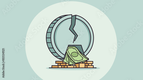 Currency Exchange Concept Dollar and Euro Conversion Icons