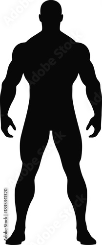 Strong Male Silhouette Illustrating Human Power, Confidence, and Dynamic Presence in an Iconic Stance