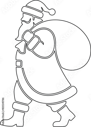 Jovial festive figure delivering gifts, embodying cheer and joy for the special christmas holiday season