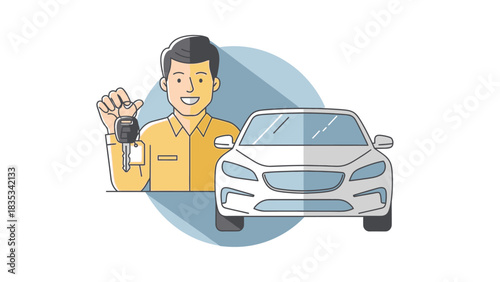 Man with Car Keys Offering Vehicle