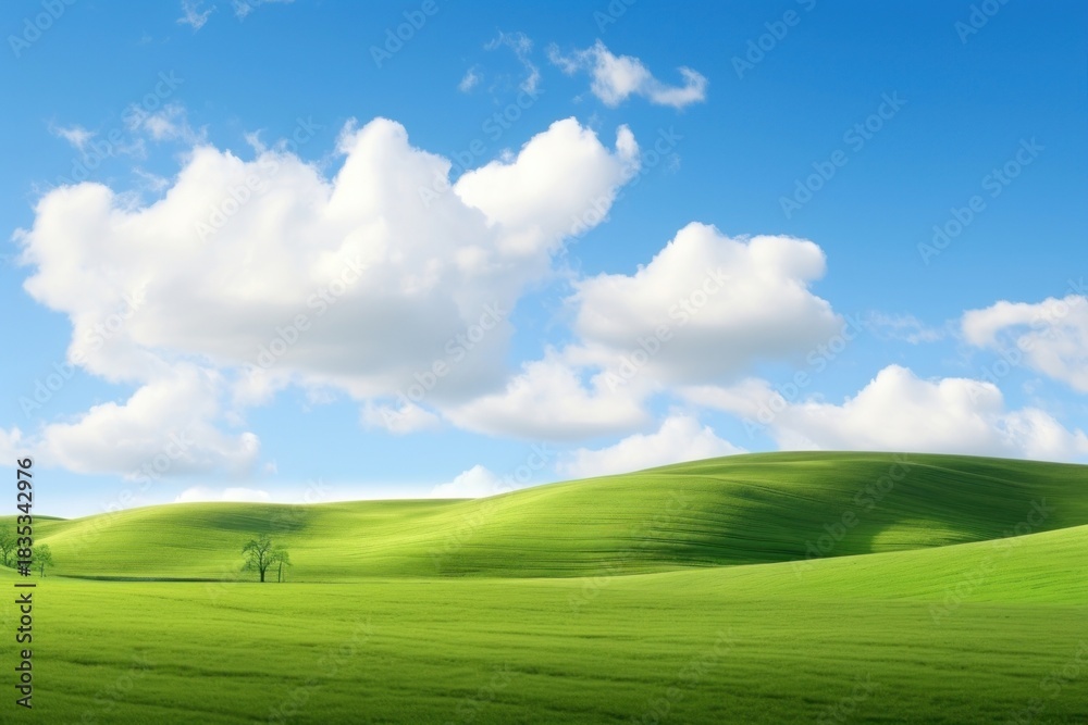 Fototapeta premium Foliage landscape grass field.