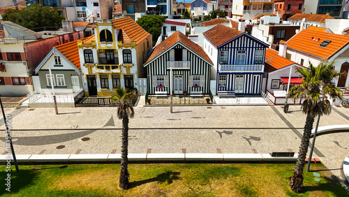 Casas Típicas da Costa Nova, Portugal – Colorful Striped Beach Houses, Traditional Coastal Architecture and Charming Seaside Atmosphere