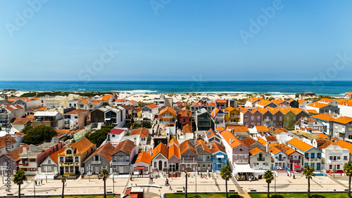 Casas Típicas da Costa Nova, Portugal – Colorful Striped Beach Houses, Traditional Coastal Architecture and Charming Seaside Atmosphere
