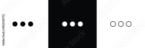 Three dots icon for web UI design .Vector illustration eps 10 .