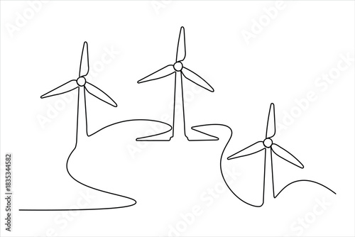 Wind farm network simple abstract sketch