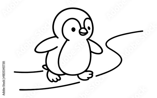 Cute penguin coloring page for kids to print and enjoy
