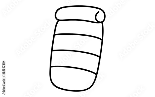 Simple outline of baby swaddle blanket in minimalist style