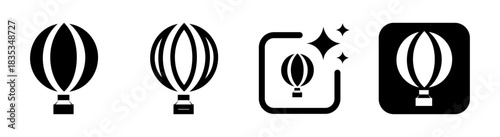 Hot air balloon icon illustration with transparent background capturing travel adventure and a flowing sky experience