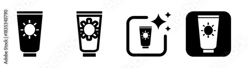 Sun cream icon illustration with transparent background representing beach relaxation and holiday daylight protection