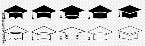 Collection of graduation student cap