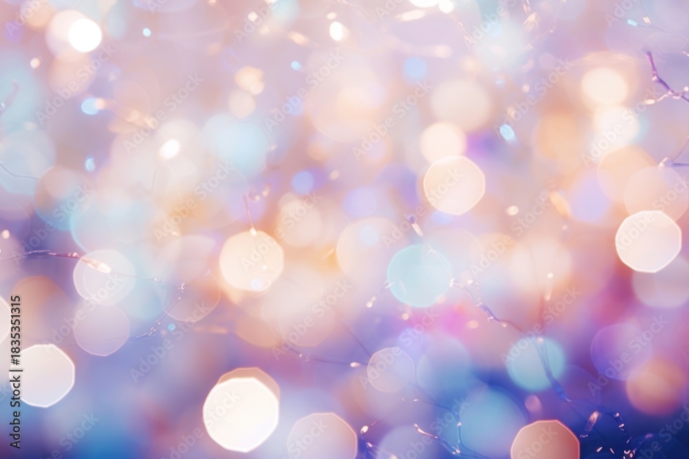 Obraz premium Fairy lights pattern bokeh effect background backgrounds glitter illuminated.