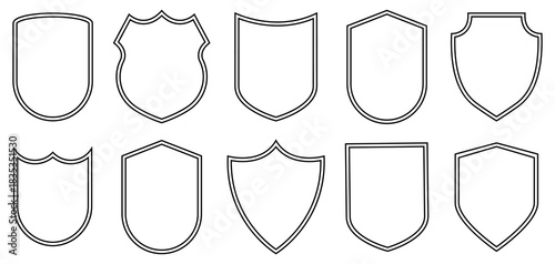 Set of outline badge shape