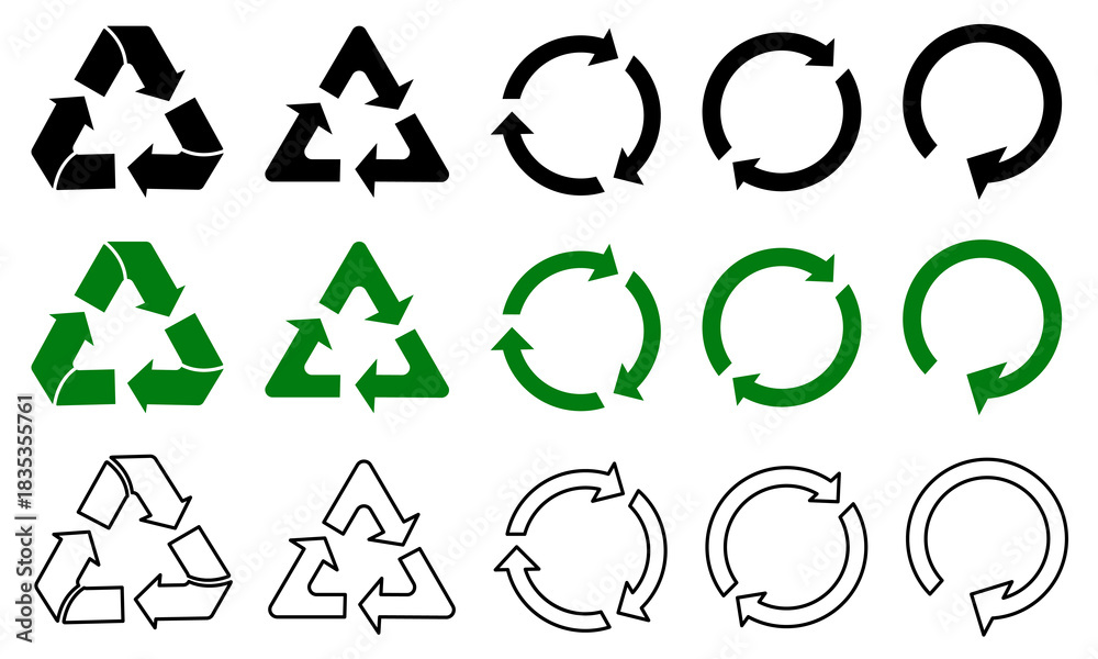 Fototapeta premium Recycling icon set