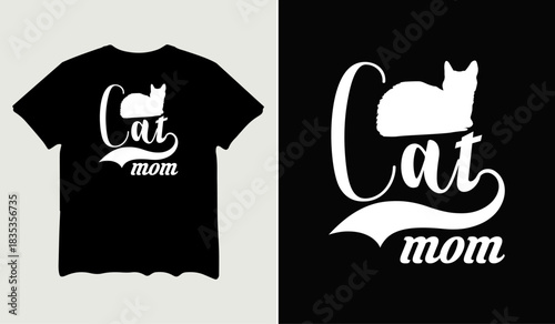 Cat mom t-shirt design for t-shirt quotes or poster svg printable cut file