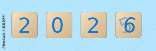 2026 Year Transition , 2026 Tile with Overlapping 2025