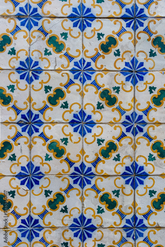 Vintage Portuguese azulejo wall