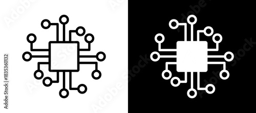 Artificial Intelligence whiteblack icon