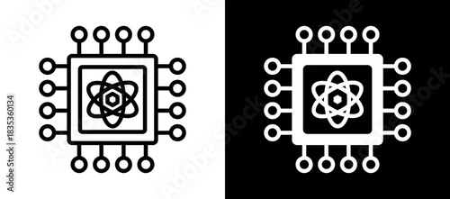 Quantum Computing whiteblack icon