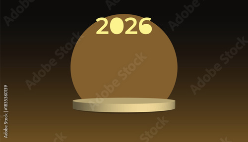 Minimal empty podium display background for your product presentation, mock up, show cosmetic product, Podium, stage pedestal or platform