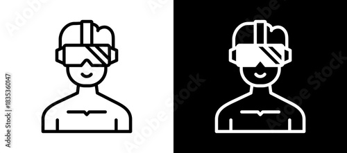 Virtual Reality whiteblack icon