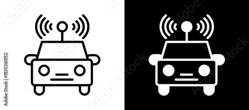 Autonomous Vehicles whiteblack icon