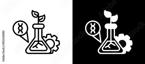 Biotechnology whiteblack icon