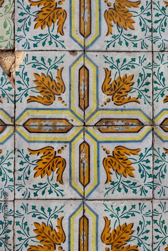 Vintage Portuguese azulejo wall