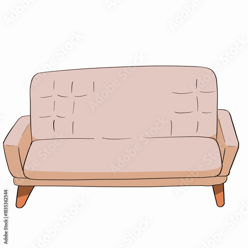 長いソファのシンプルなベクターイラスト