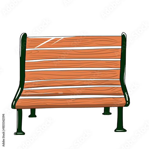 背もたれのあるベンチのシンプルなベクターイラスト