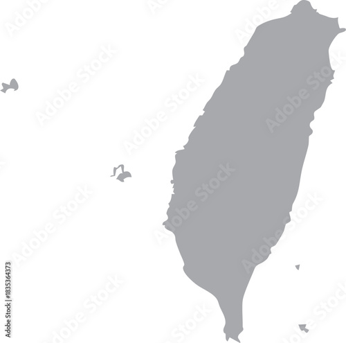 Taiwan Map Isolated Silhouette Grey Vector Map Editable