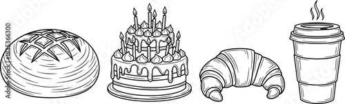 Bread cake croissant coffee bakery dessert food sweet delicious breakfast cafe