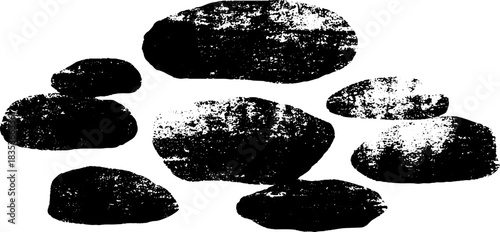 Coarse desert stones stencil illustration for design projects