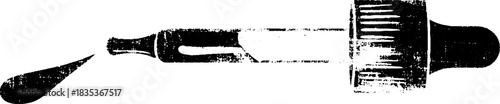 Black and white stencil of cosmetic dropper splash for beauty design