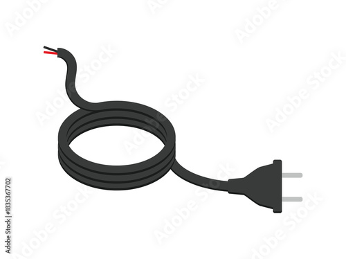 Hand Drawn Power Plug Cable