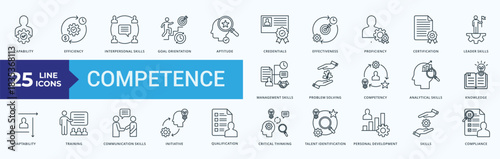 Competence Icon Pack Illustration Vector Outline Style