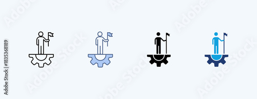Leader Skills Multiple Icon Illustration Vector