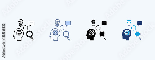 Critical Thinking Multiple Icon Illustration Vector