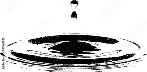 Gently curved droplet silhouette in black and white for artistic design