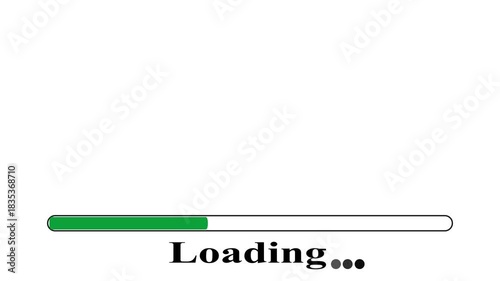 Smooth Loading Bar Progress Animation on White Background.