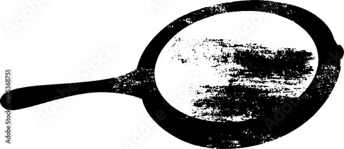 Stencil mirror handheld illustration black white spray art paint urban aerosol.
